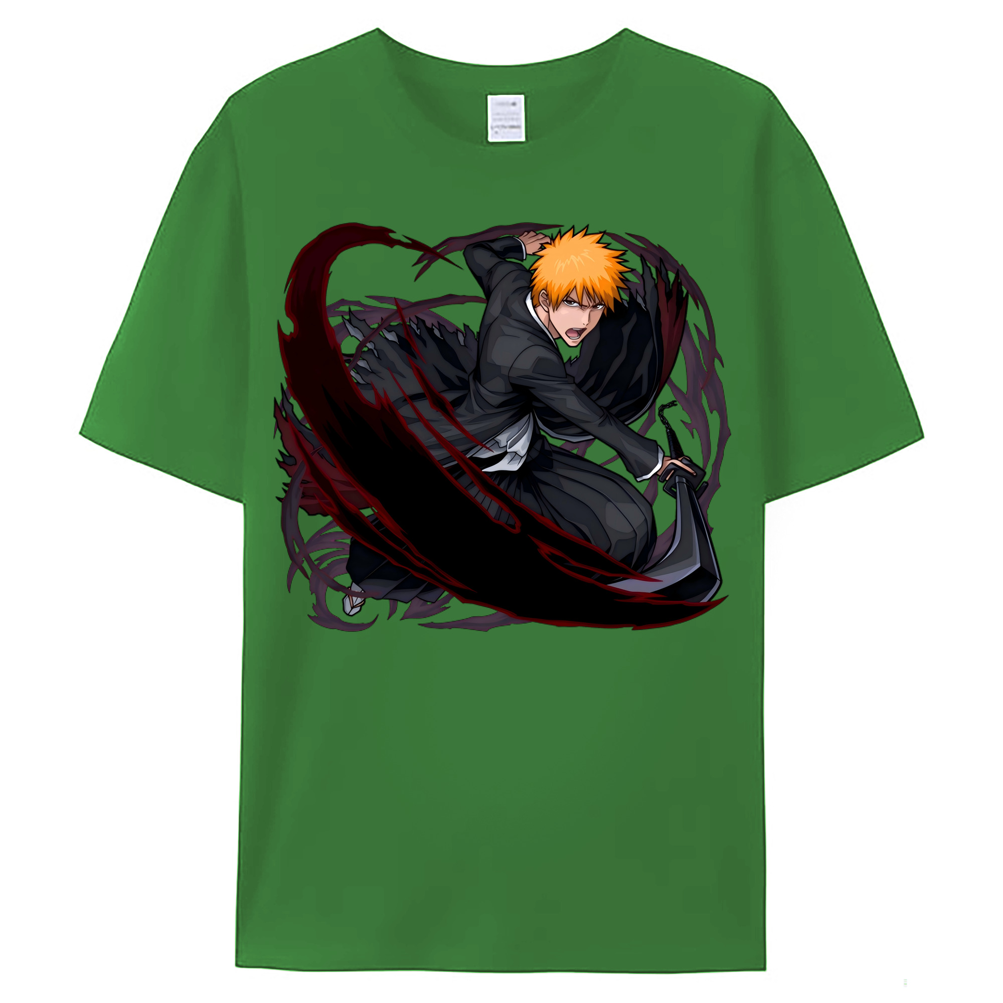 （画像用） ブリーチ 黒崎一護（くろさき いちご）BLEACH Kurosaki Ichigo レディースカジュアルプリントTシャツ（綿100％）